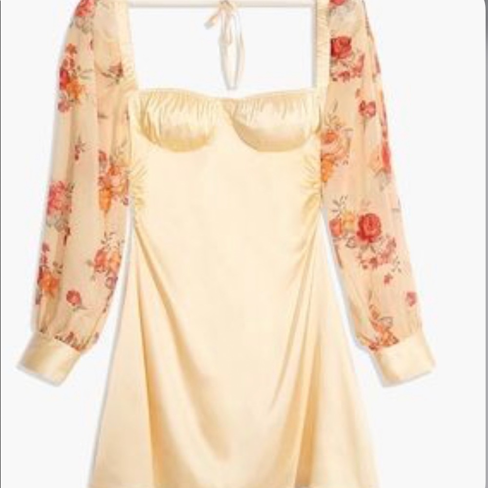 Weworewhat puff sleeve golden hour mini dress. Never worn with tags